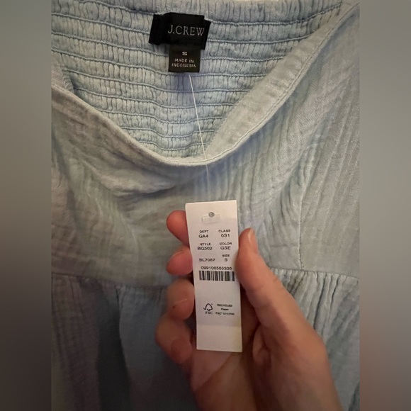 J Crew Light Blue Puff Sleeve Dress NWT - Picture 5 of 5
